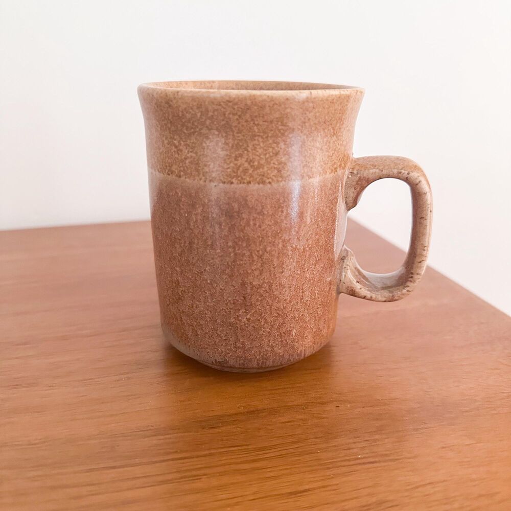 Vintage Studio Pottery Stoneware Mug Earthy Brown Speckled Glaze Handmade Cup